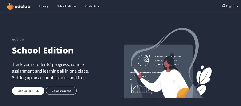 user interface of edclub-homeschool-edition-typingclub