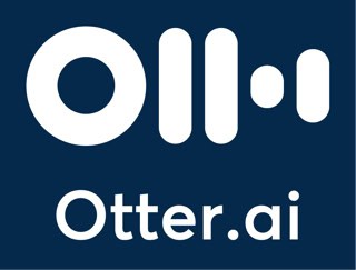 logo image otter ai on dark blue background, white font color