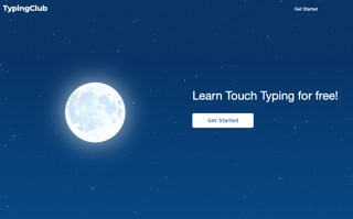 spacey moon scene of the typingclub software homepage